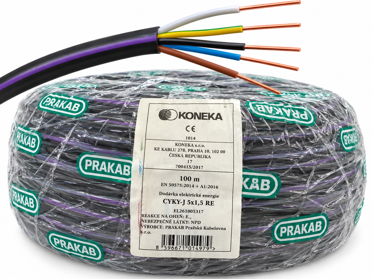 PRAKAB Kabel CYKY-J 5×1,5 mm² – metráž