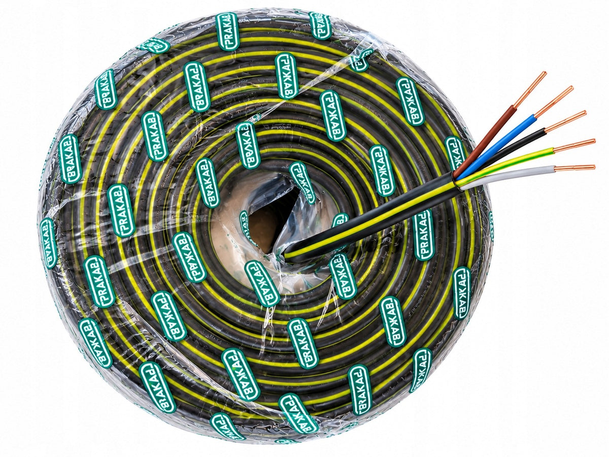 PRAKAB Kabel CYKY-J 5×2,5 mm² – 25 m