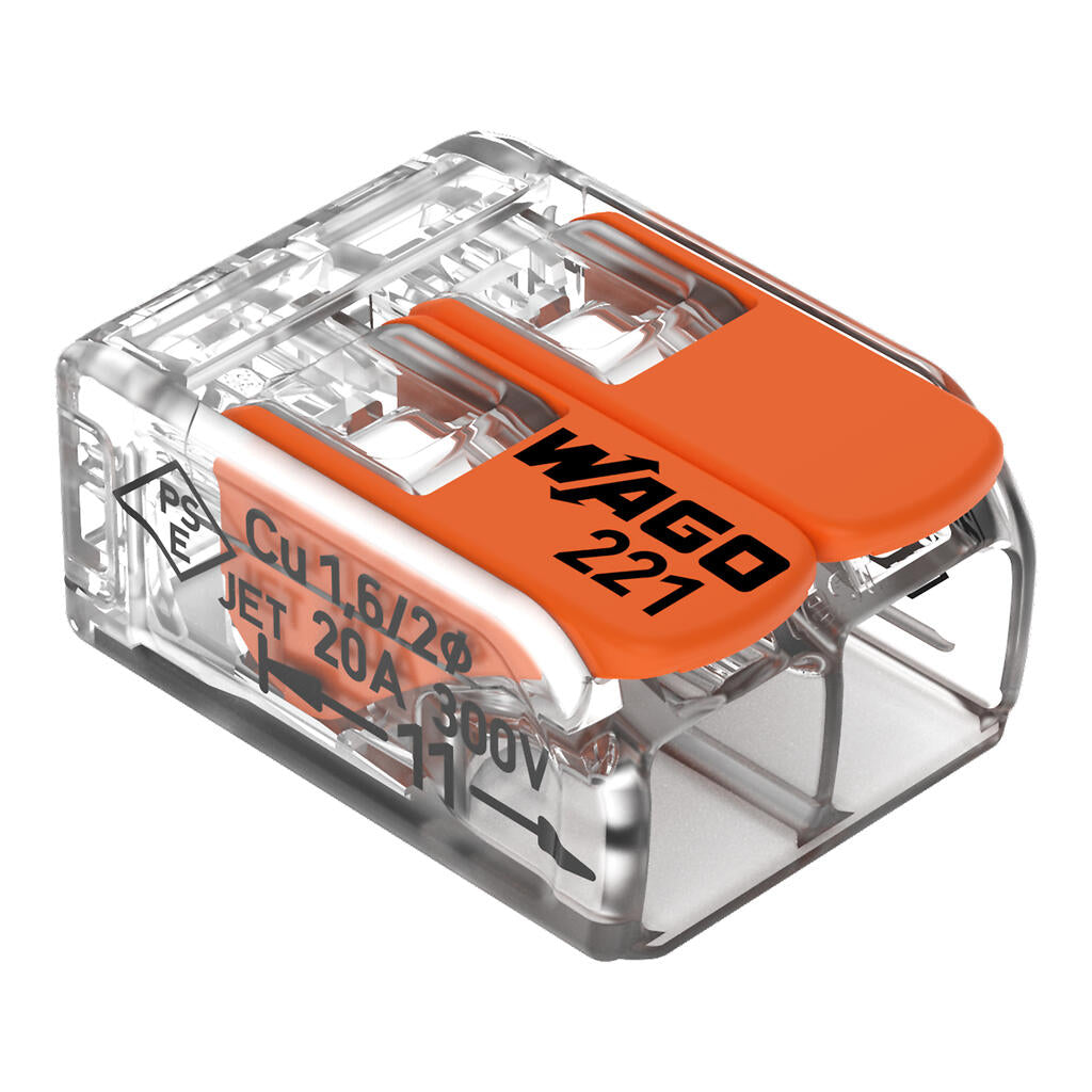 WAGO 221-412 rychlospojka pro 2 vodiče, 0,2–4 mm², 10 ks