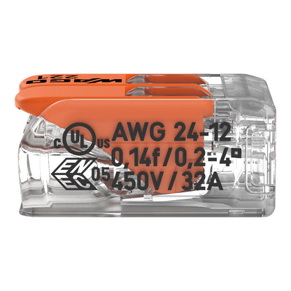 WAGO 221-412 rychlospojka pro 2 vodiče, 0,2–4 mm², 10 ks