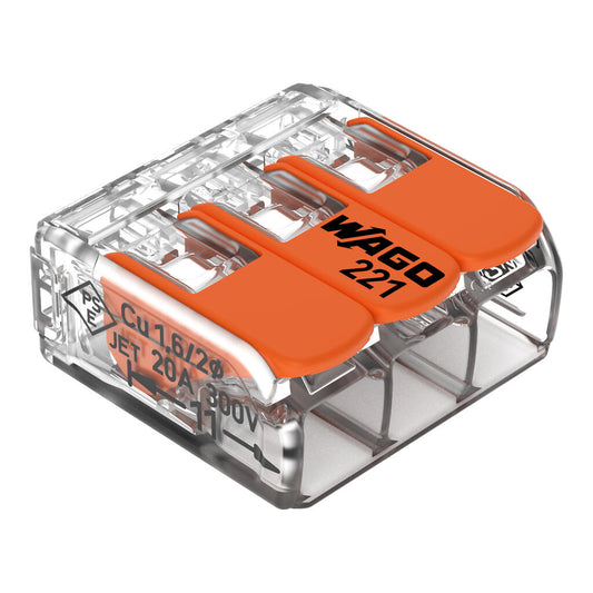 WAGO 221-413 rychlospojka pro 3 vodiče, 0,2–4 mm², 1 ks
