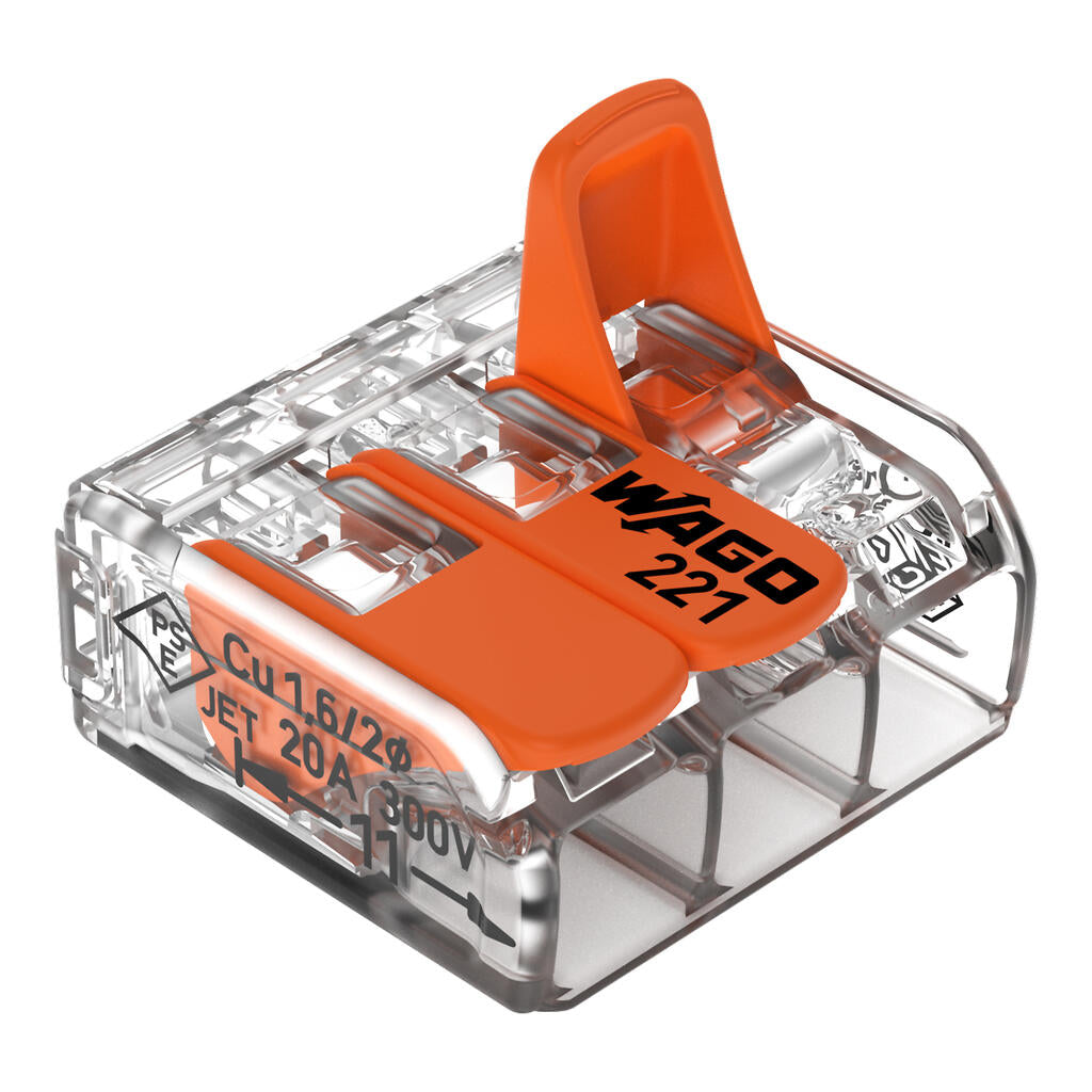 WAGO 221-413 rychlospojka pro 3 vodiče, 0,2–4 mm², 50 ks