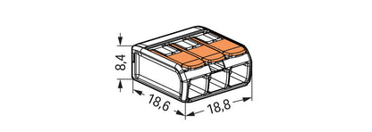 WAGO 221-413 rychlospojka pro 3 vodiče, 0,2–4 mm², 50 ks