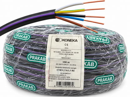 PRAKAB Kabel CYKY-J 5×1,5 mm² – metráž
